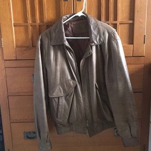 Vintage Hunt club brown faux leather jacket medium